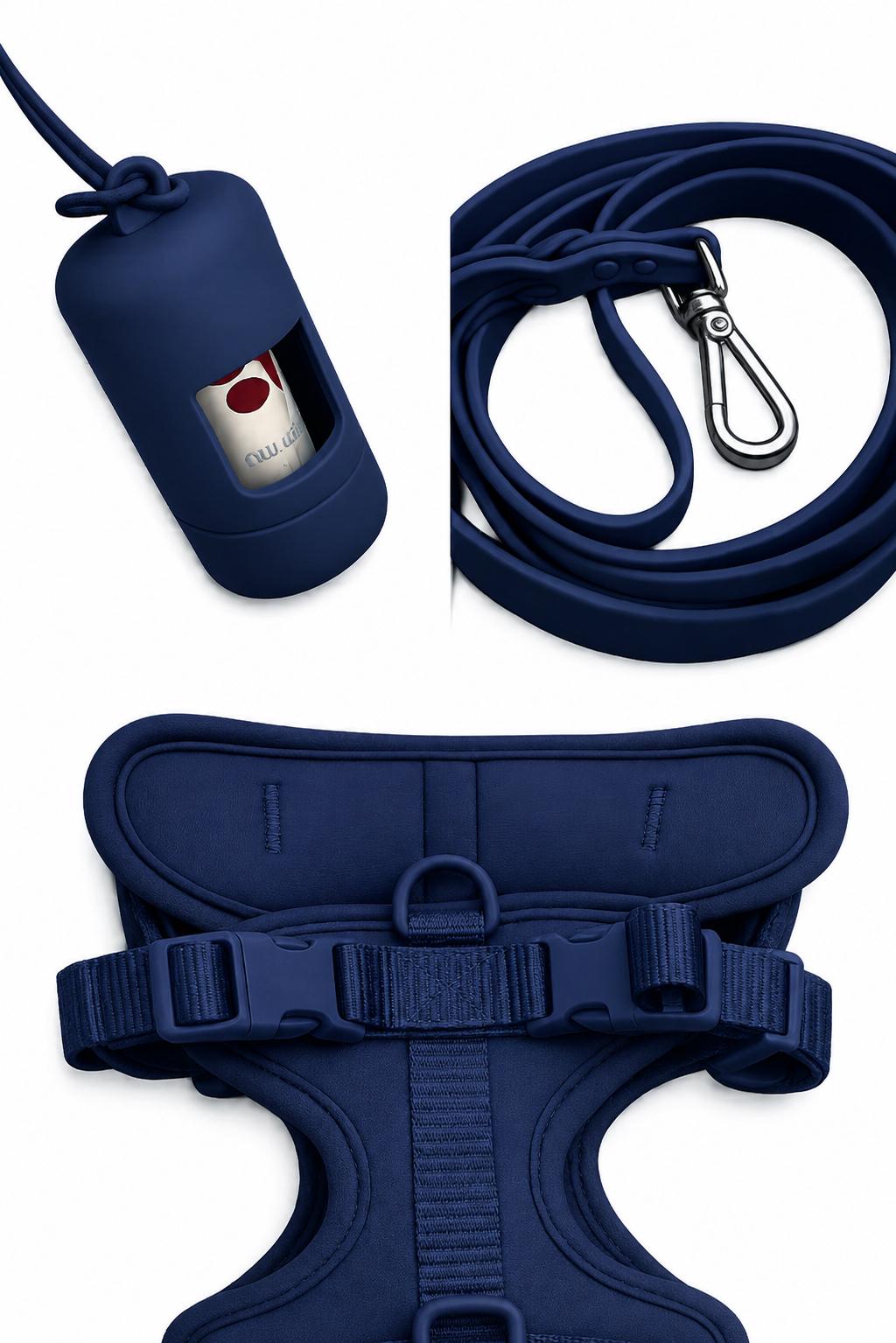 Matching Dog Walking Set | Harness, Collar, Lead & Poop Bag Holder