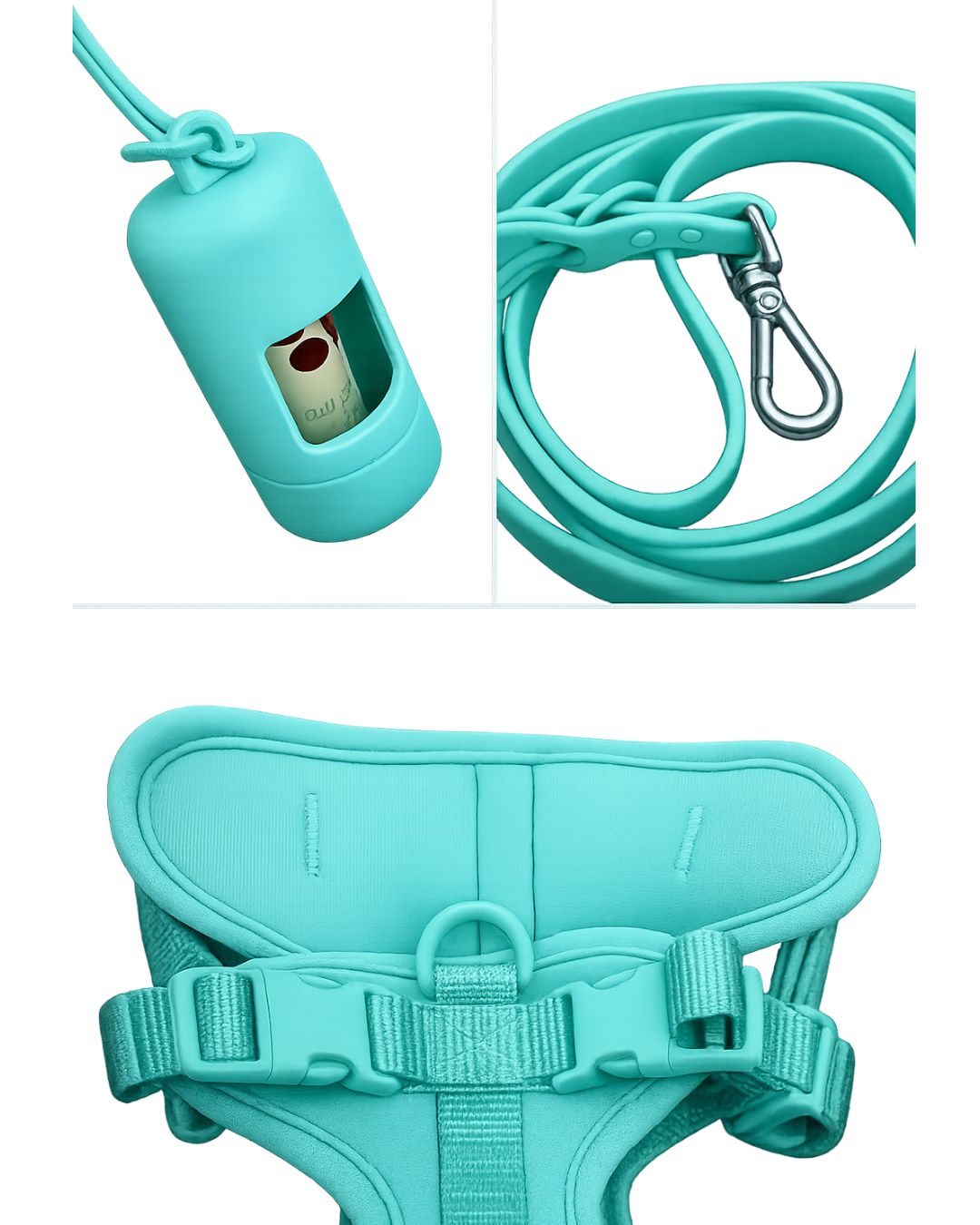 Matching Dog Walking Set | Harness, Collar, Lead & Poop Bag Holder