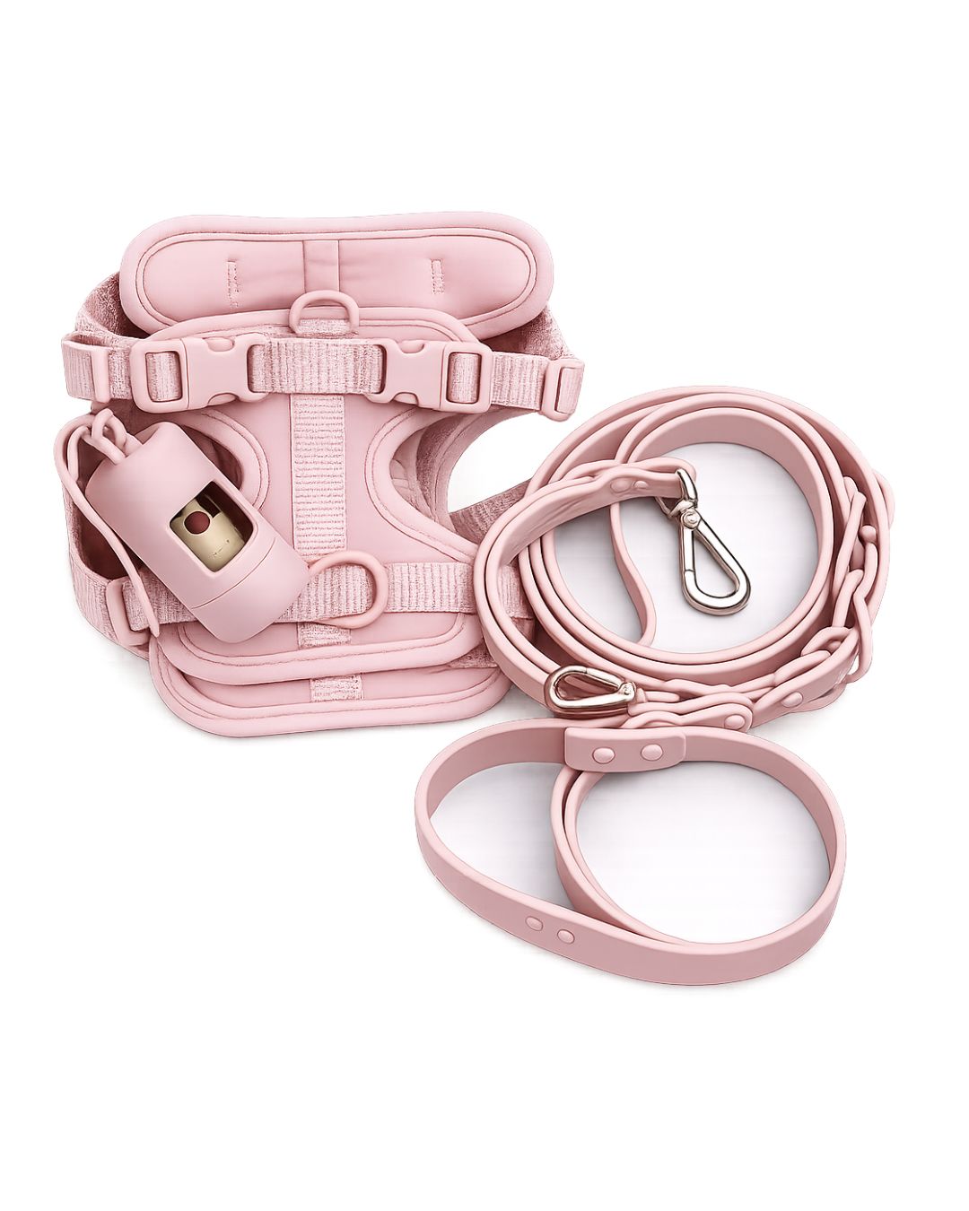 Matching Dog Walking Set | Harness, Collar, Lead & Poop Bag Holder