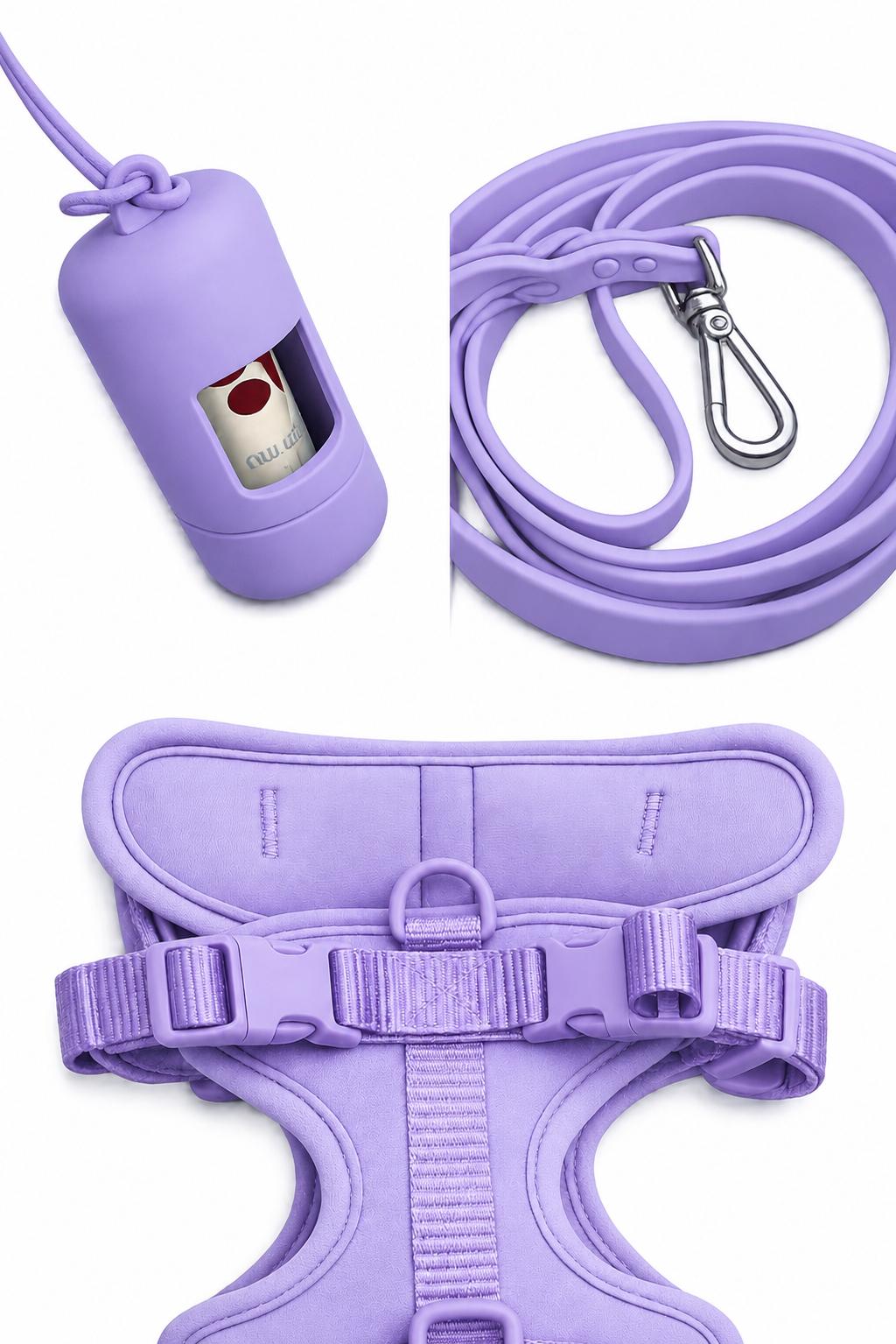 Matching Dog Walking Set | Harness, Collar, Lead & Poop Bag Holder