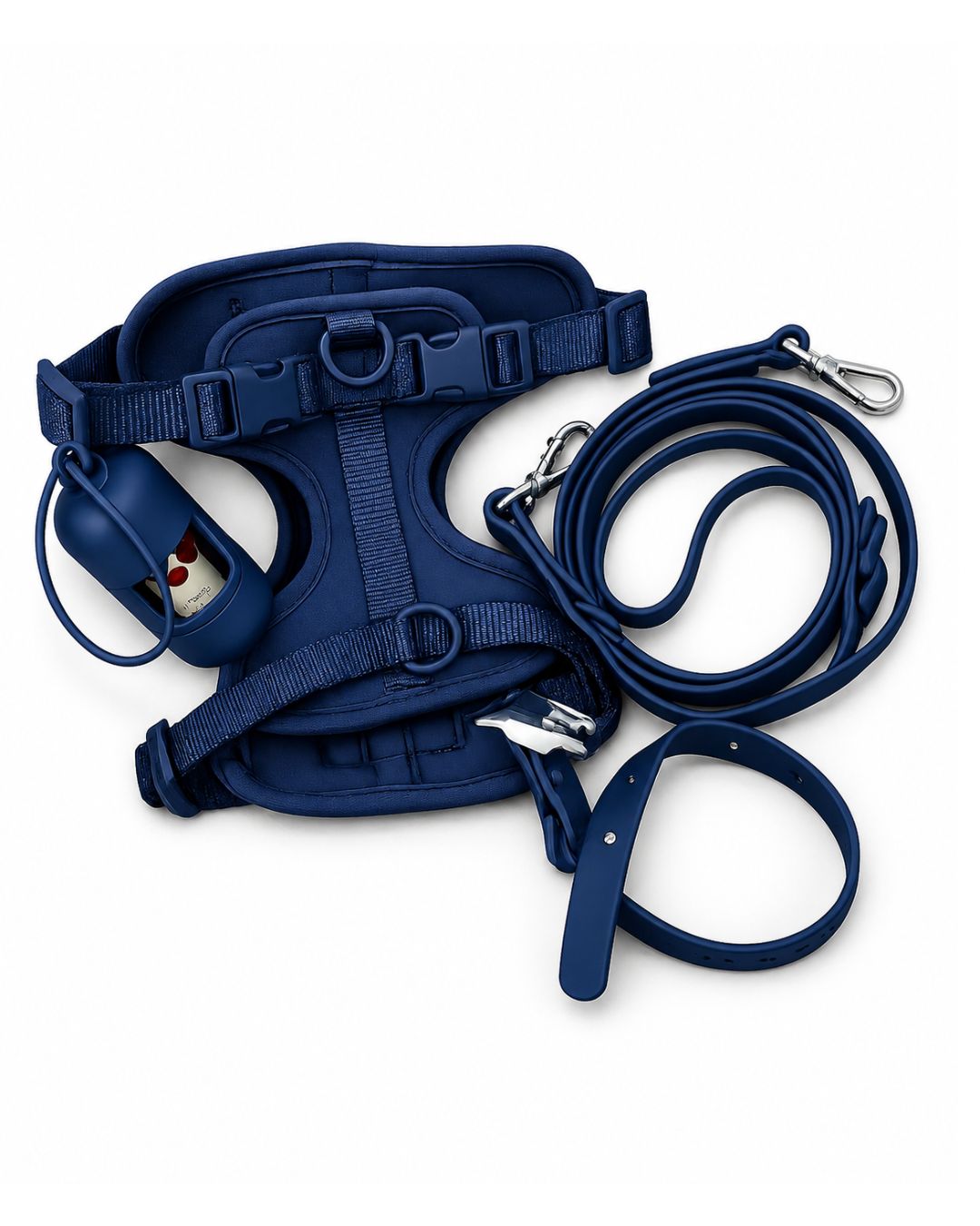Matching Dog Walking Set | Harness, Collar, Lead & Poop Bag Holder