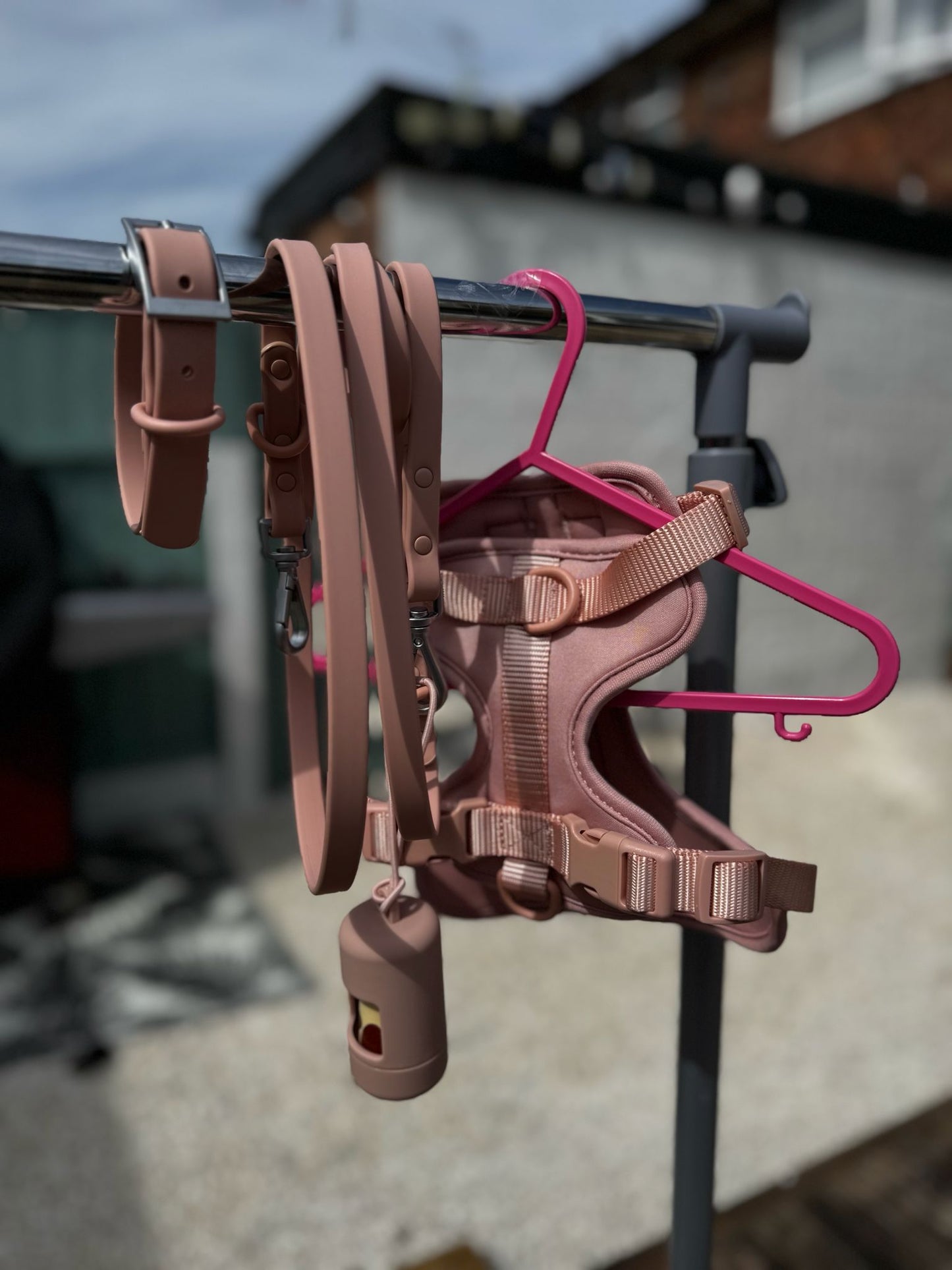Matching Dog Walking Set | Harness, Collar, Lead & Poop Bag Holder