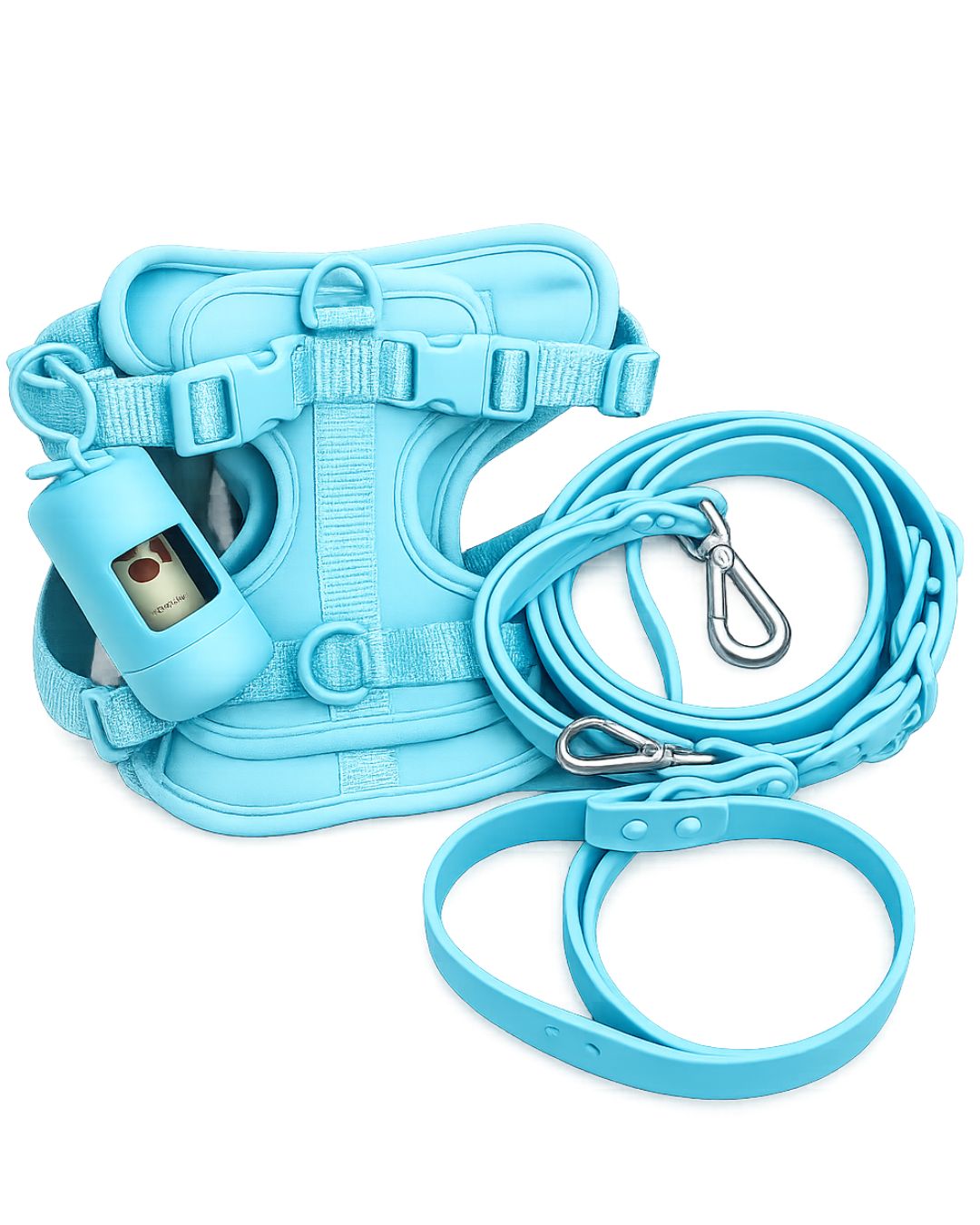 Matching Dog Walking Set | Harness, Collar, Lead & Poop Bag Holder