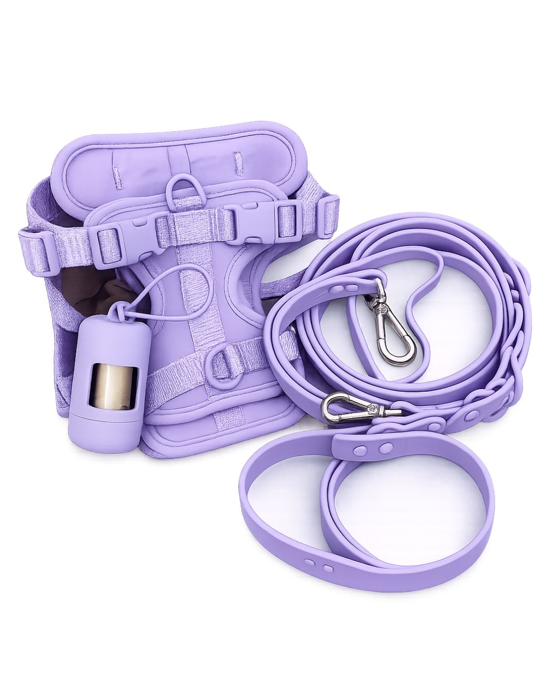 Matching Dog Walking Set | Harness, Collar, Lead & Poop Bag Holder